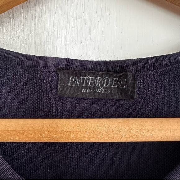 Interdee Paris Blue and White Sleeveless Fit and Flare Scoop Neck Dress Large - Picture 2 of 9